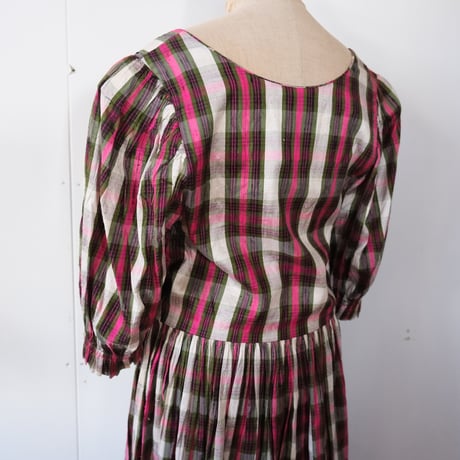 Tyrol dress "pink × check"