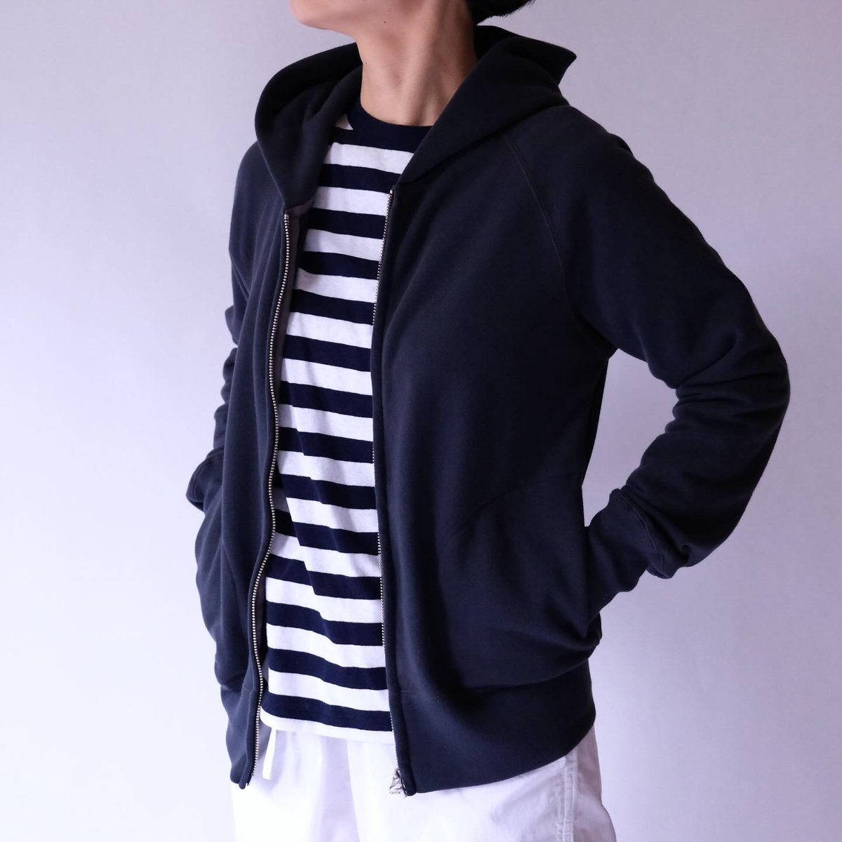 eleven 2nd ジップアップ eleven 2nd(イレブンセカンド) Cotton Sweat Jersey Hooded Zip-up