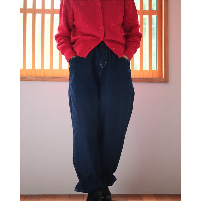 デニムフリルパンツ(NAVY)｜pot and tea | 84