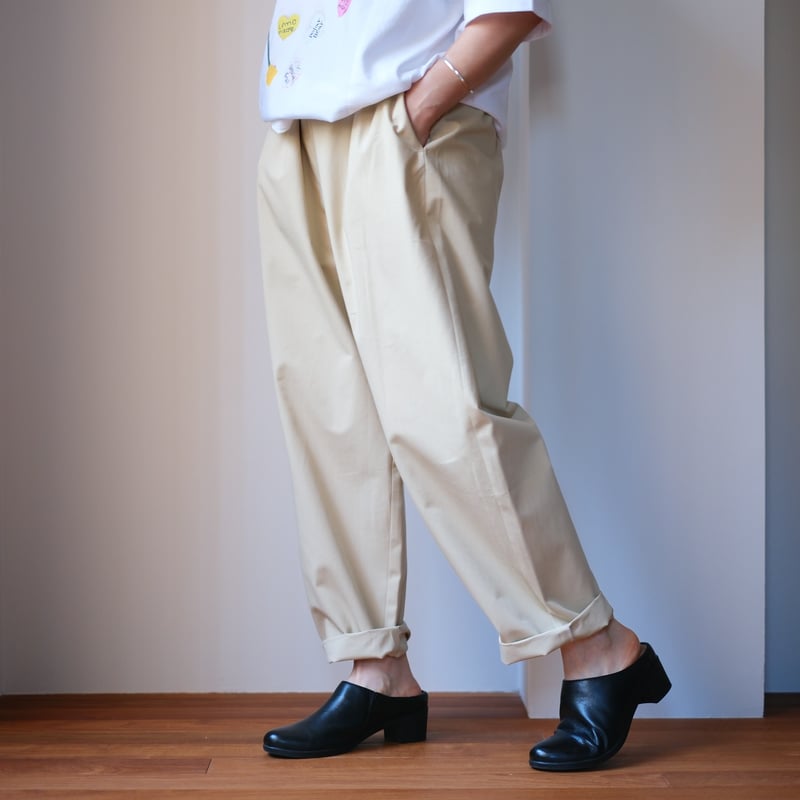 pot and tea シルクネップテーバードパンツ pot and tea（ポットアンドティー）｜シルクネップ テーパード