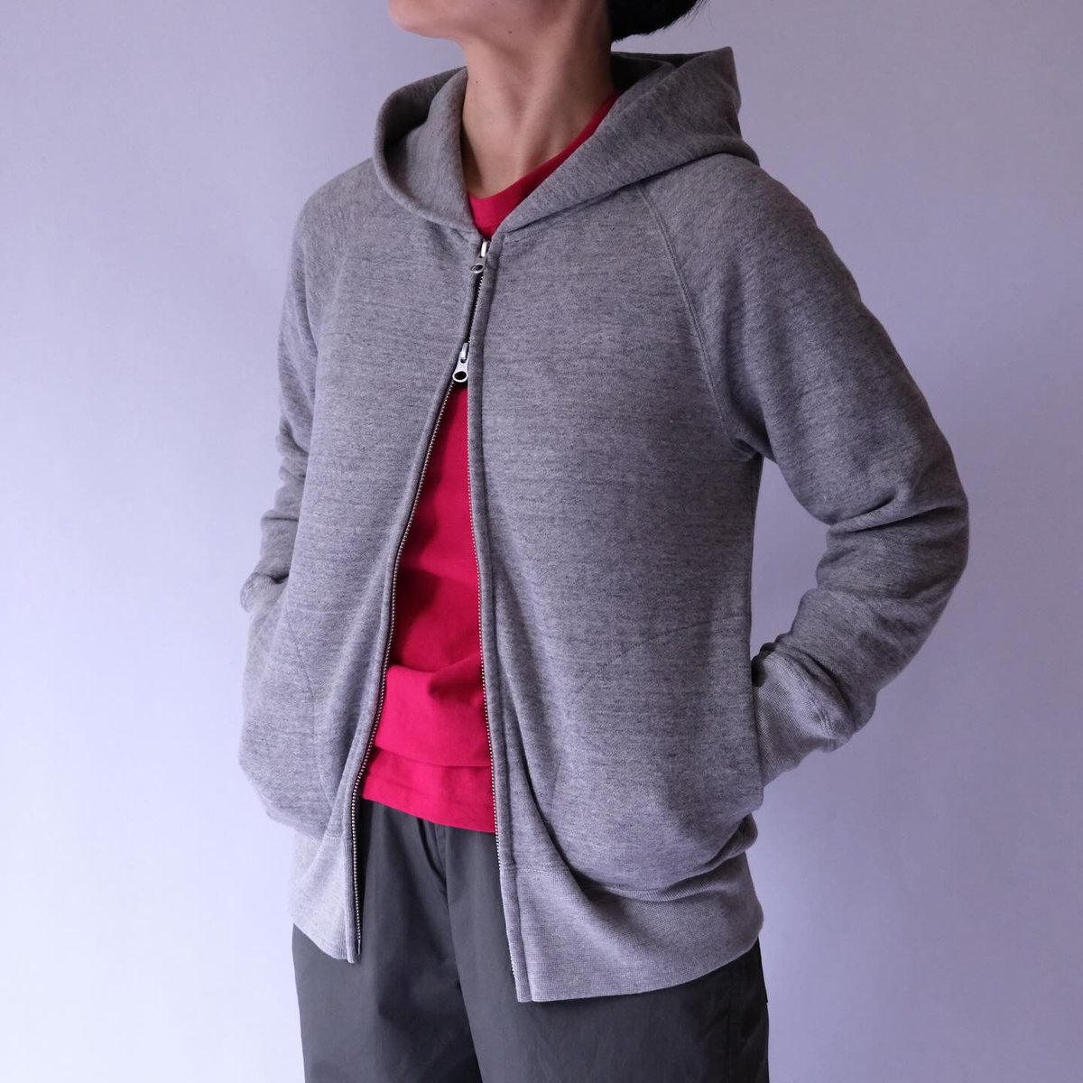 eleven 2nd ジップアップ eleven 2nd(イレブンセカンド) Cotton Sweat Jersey Hooded Zip-up