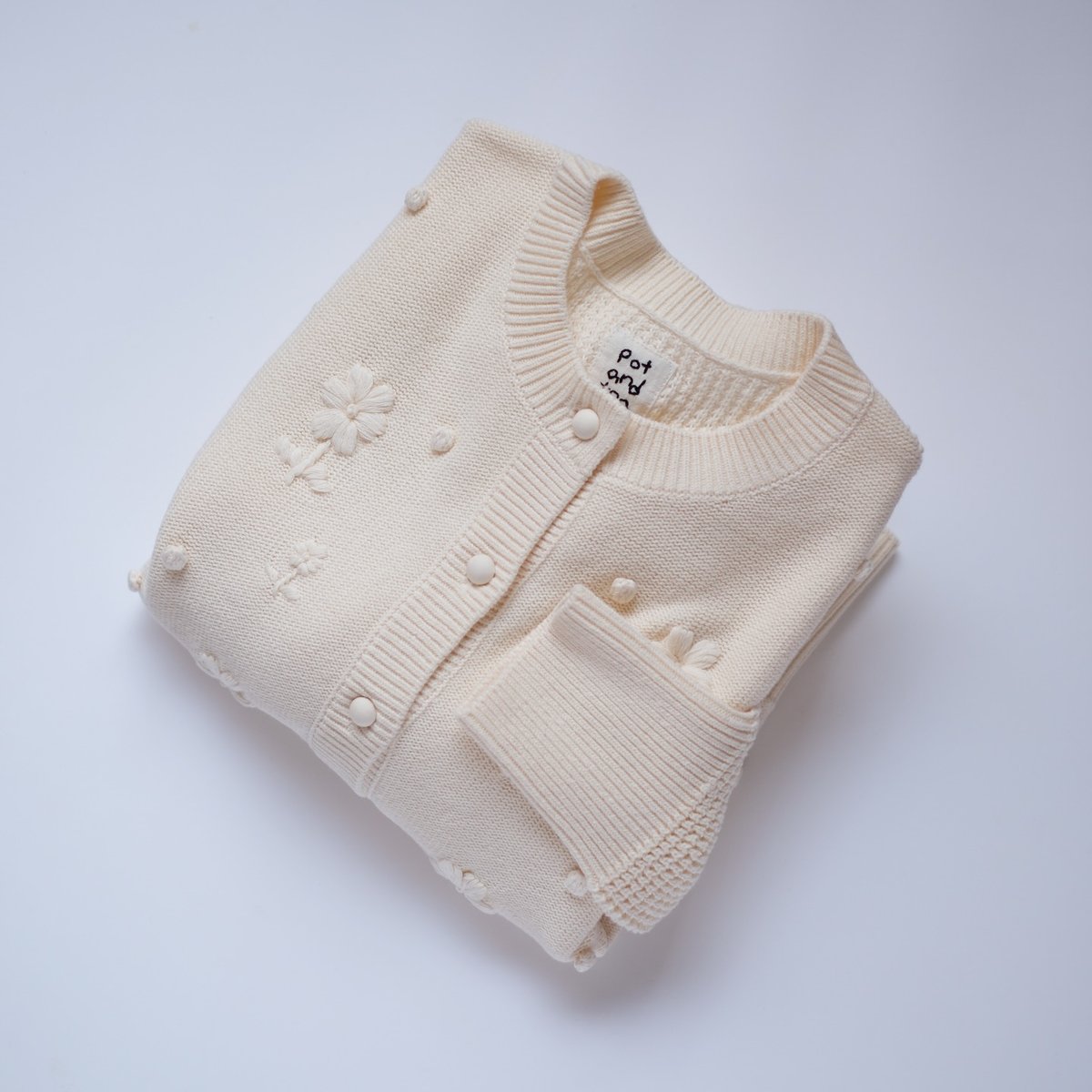 Plantation アイボリー 刺繍カーディガン お花刺繍カーディガン｜IVORY | 84