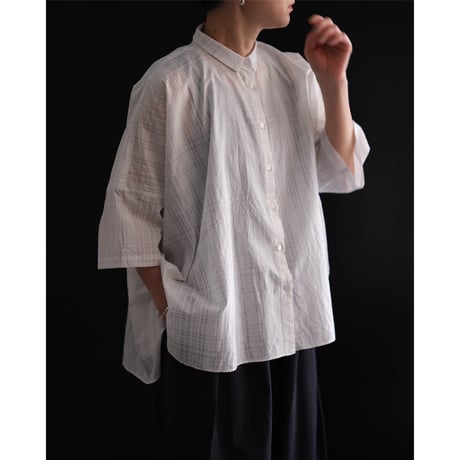 Checked Gathered Blouse｜SACUCA