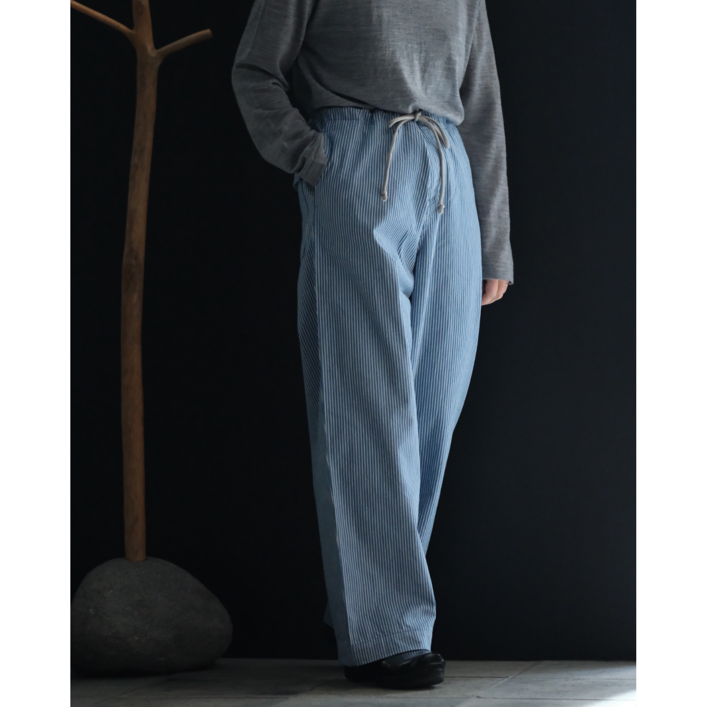 Hickory Cotton Wide Pants