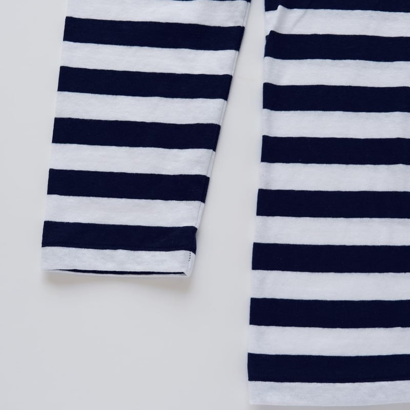 長袖Tシャツ(border)｜White × Navy | 84