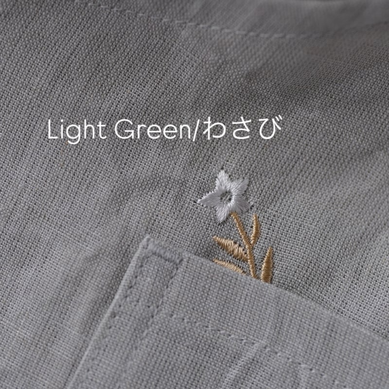 ババグーリ　グレー エプロン 花の刺繍付き　最終値下げです。 リネンエプロン｜babaghuri | 84