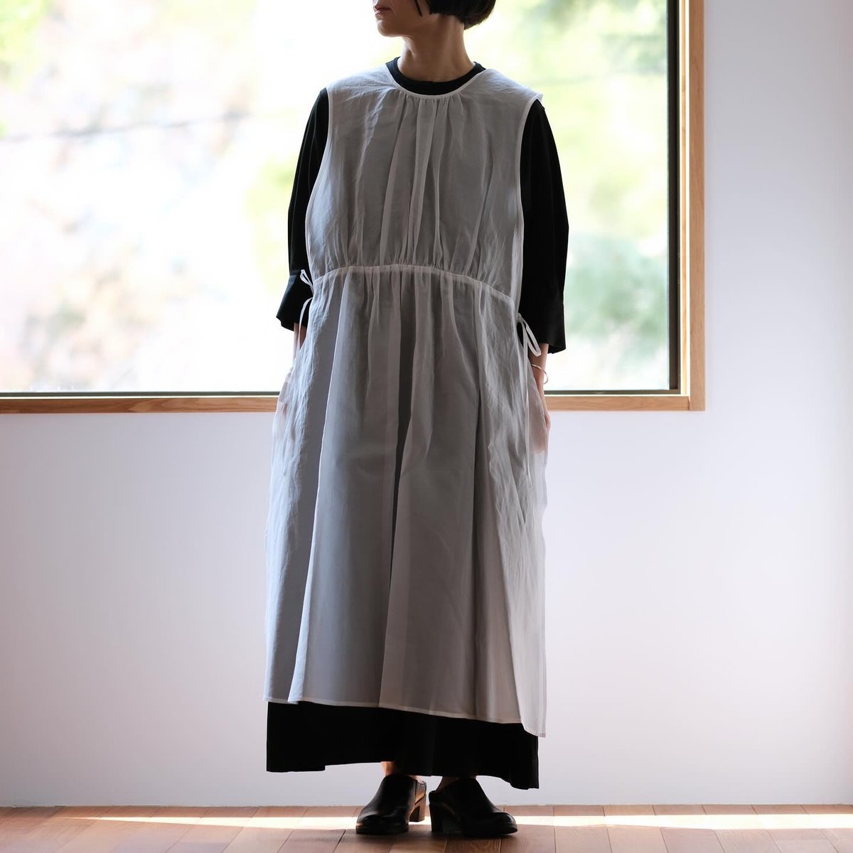 organza 2way long dress (白)｜TENNE HANDCRAFTED MODERN