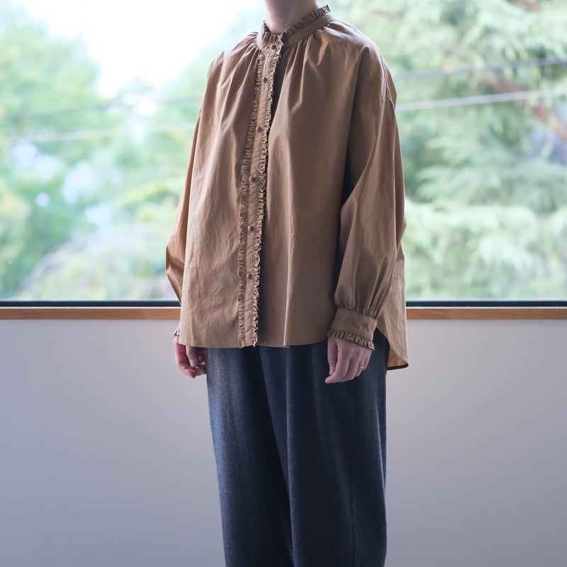 ◆美品 現行品 ポットアンドティー ミニフリルブラウス スタンドカラー ミニフリルブラウス｜pot and tea | 84