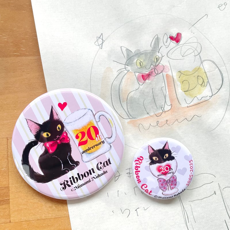 20th記念缶バッジ | Ribbon Cat - リボンキャット仲田愛美の通販サイト -
