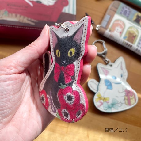 リボンキャット ダイカットキーホルダー