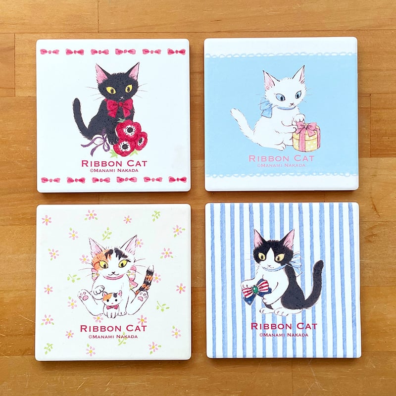 リボンキャット 吸水コースター | Ribbon Cat - リボンキャット仲田