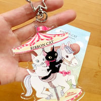 リボンキャットアクリルキーホルダー(大)