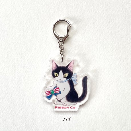 リボンキャット アクリルキーホルダー