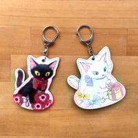 リボンキャット ダイカットキーホルダー