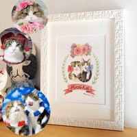 愛猫オーダー／B6サイズ（額付き）