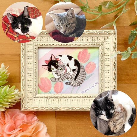 愛猫オーダー／ミニ額サイズ（額付き）