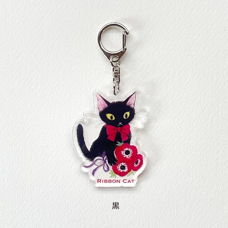リボンキャット アクリルキーホルダー