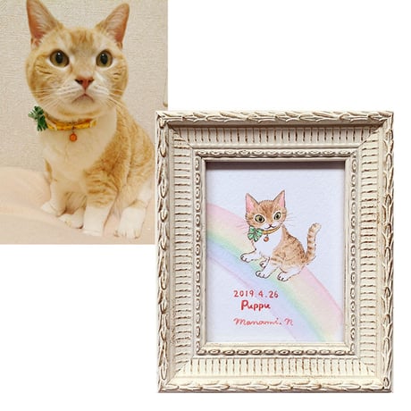 愛猫オーダー／ミニ額サイズ（額付き）