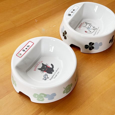 猫ちゃん用フードボウル（お名前シール付き）