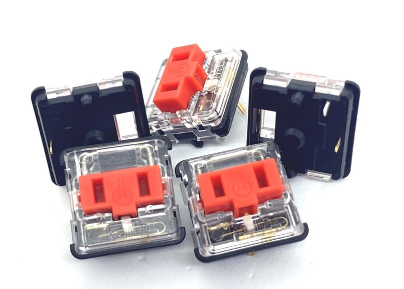 Kailh Choc V1 Red ロープロファイルスイッチ（リニア/50g/5ピン/5個） 