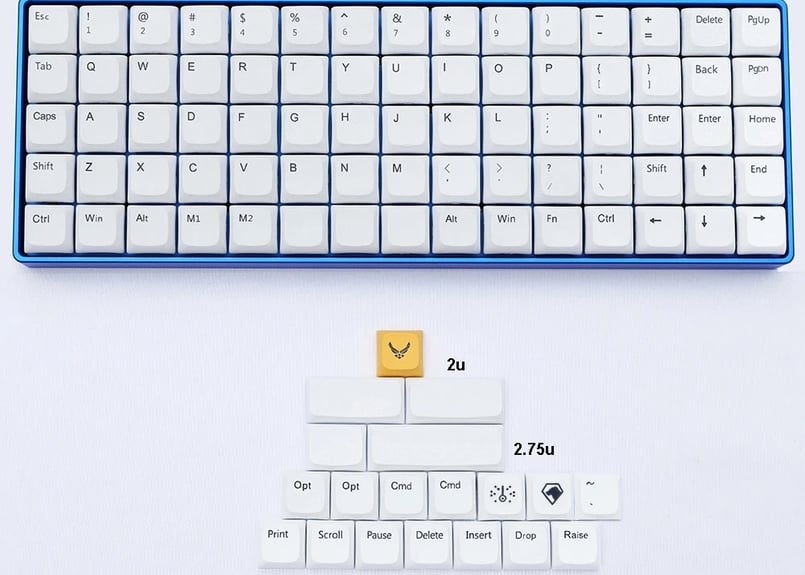 XDA DyeSub PBT 93 Orthlinear キーキャップセット(ホワイト XDA DyeSub PBT 93 Orthlinear キーキャップセット(ホワイト