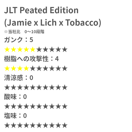 25mL JLT Peated Edition(Jamie x Lich x Tobacco) VAPEリキッド