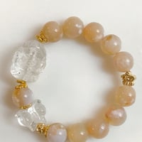 水晶ベビーガネーシャ・水晶蝶々・桜瑪瑙のブレスレット