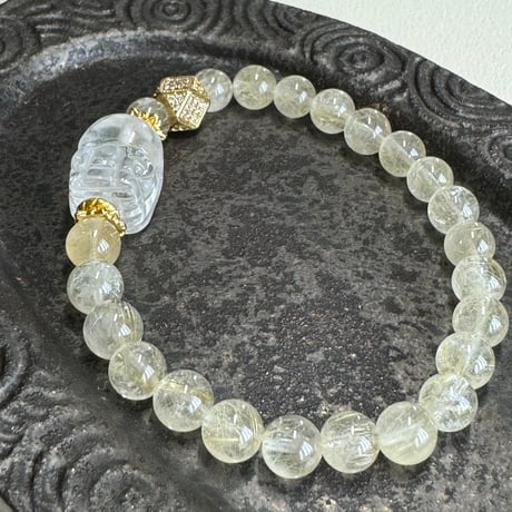 水晶貔貅・ルチルクォーツ　ブレスレット