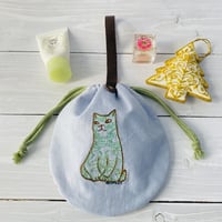 プロペラネコの革手バッグ