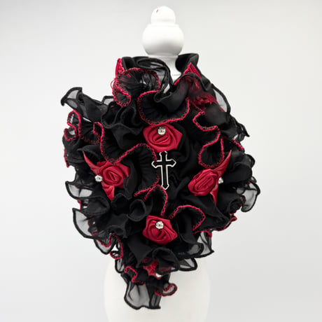 K-589 Black & Red フリルブラウス