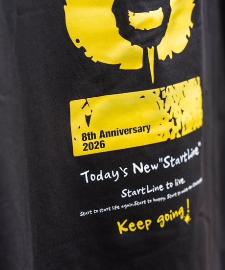 【残りわずか】StartLine 8th Anniversary T-shirt／8周年記念Tシャツ（Black／ブラック）