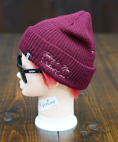 Big Star Knit Cap／ビッグスターニットキャップ（Burgundy／バーガンディ）