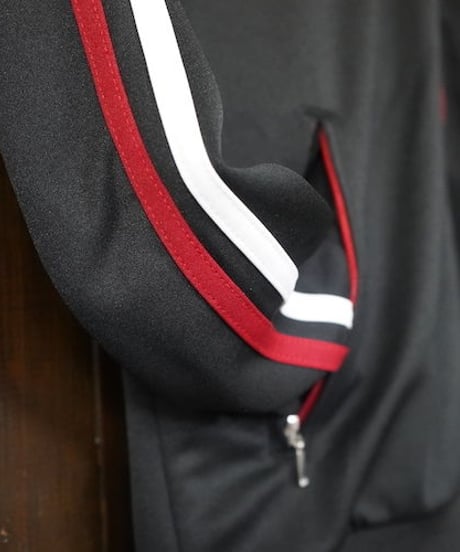 W-Zip Lines Jersey ／ダブルジップラインジャージ（Black × Red／ブラック × レッド）