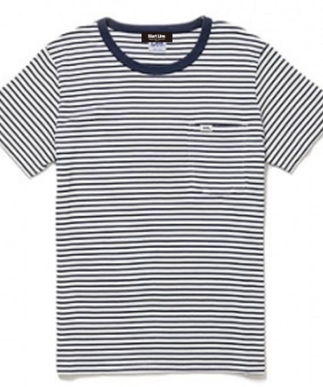 Lee with SL Pocket Border T-shirt／リーウィズポケットボーダーTシャツ（Navy／ネイビー）