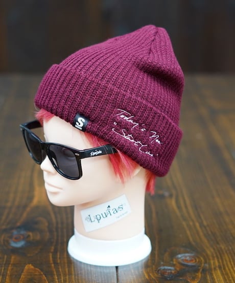 Big Star Knit Cap／ビッグスターニットキャップ（Burgundy／バーガンディ）