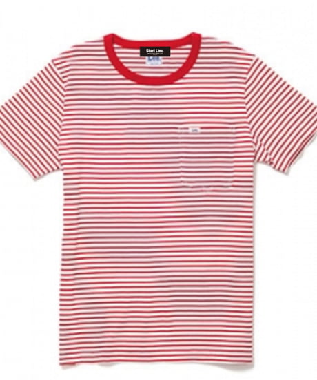 Lee with SL Pocket Border T-shirt／リーウィズポケットボーダーTシャツ（Red／レッド）  ウィメンズ