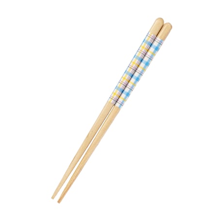 ほんとうにすべらないお箸「エジソンコラボ子供用チェックブルー・18cm」