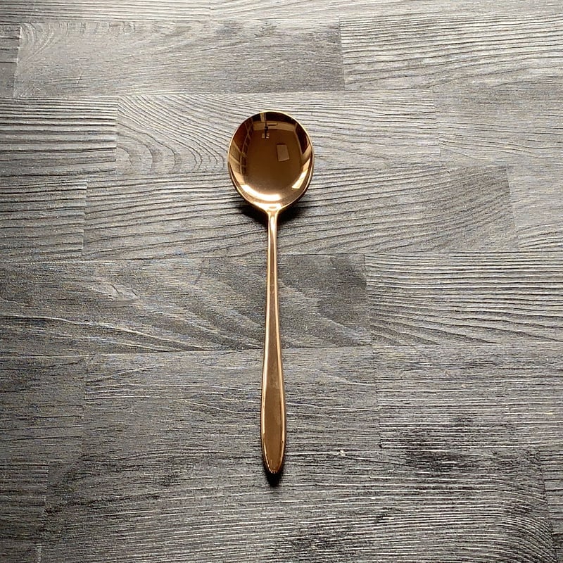 飯田屋オリジナル】優しく光るピンクゴールドのデザートスプーン
