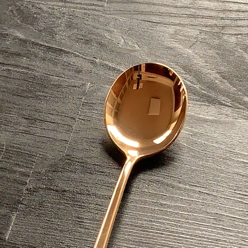 飯田屋オリジナル】優しく光るピンクゴールドのデザートスプーン