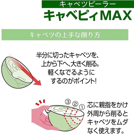 【スーパーJチャンネルで紹介!!】【爆速！キャベツの千切り】2枚刃式でキャベツの千切りピーラーのスピード王！キャベピィMAX