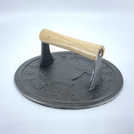 【人生が変わる料理道具掲載!!】プロ御用達の重さとサイズの肉押さえ！超珍しい丸型ミートプレス！