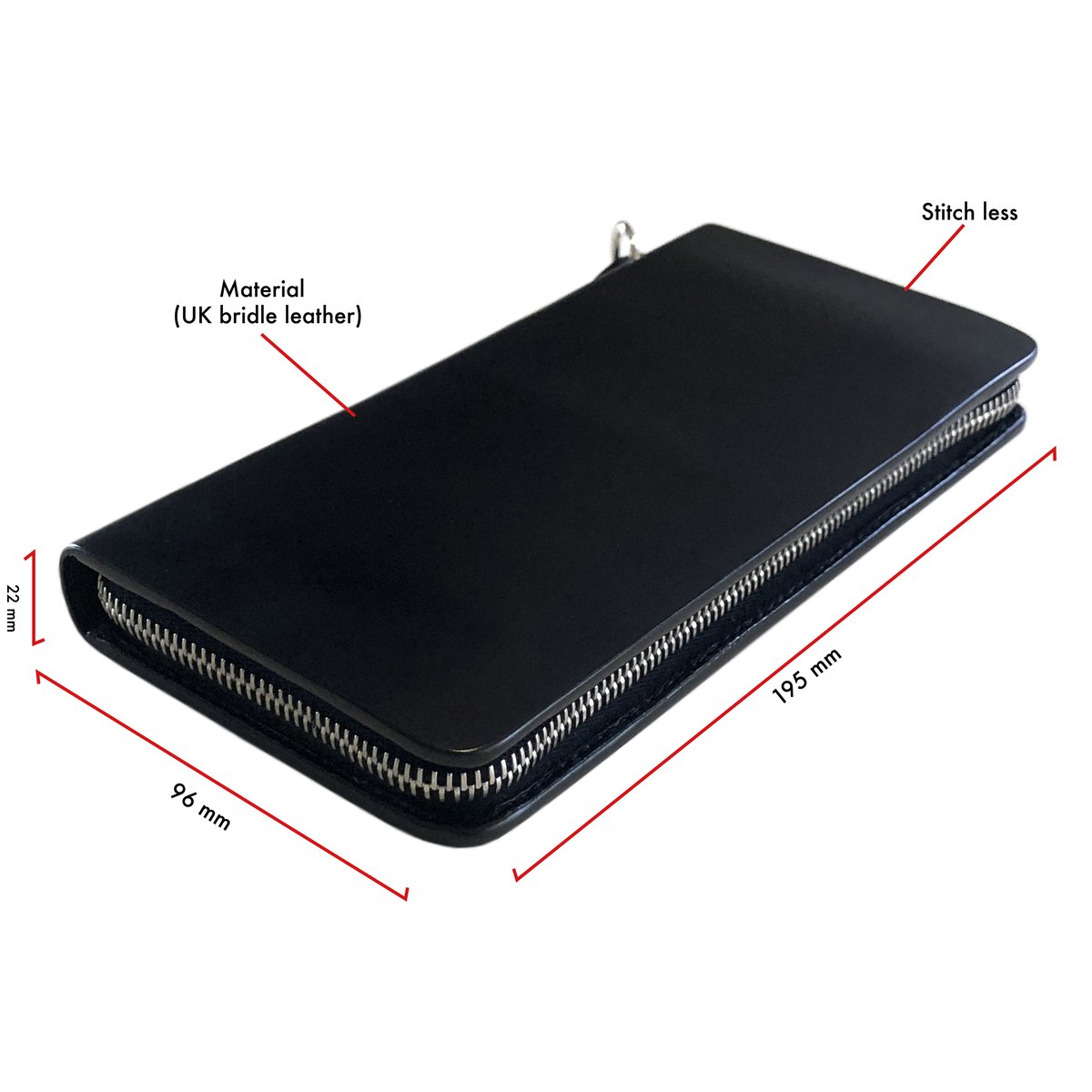 Round zip stitch less wallet . | kinmeguro STORE