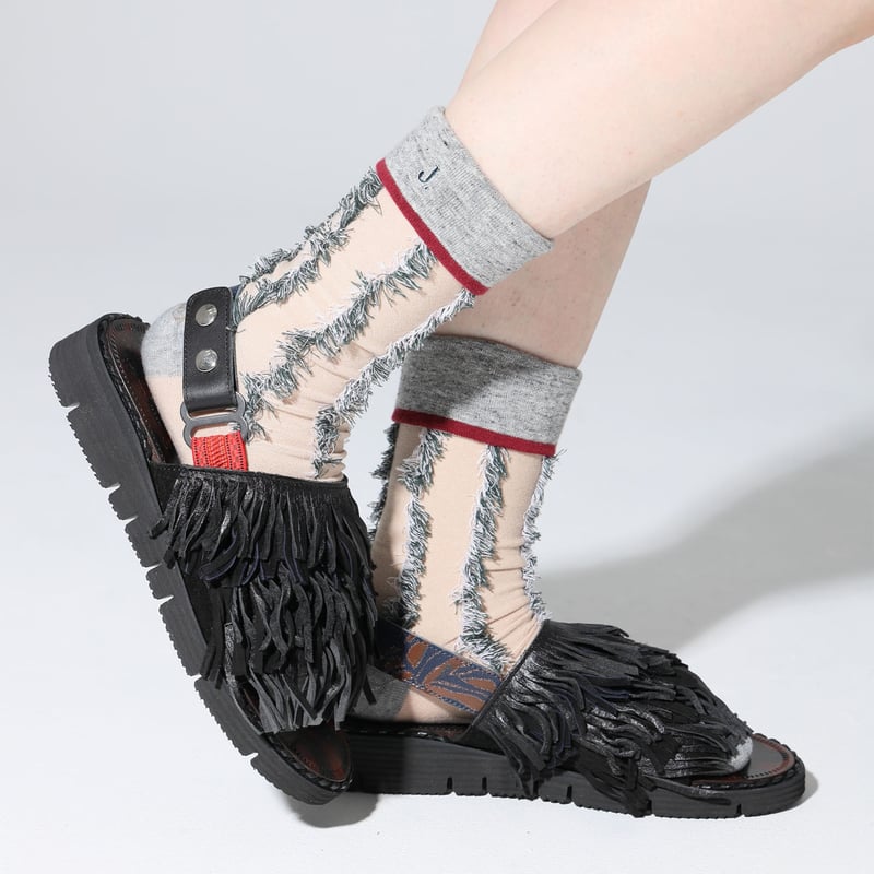 S-5_A:くせっ毛サンダル_Black(JUCO. ORIGINAL ROOL SOLE v S-5_A:くせっ毛サンダル_Black(JUCO. ORIGINAL ROOL SOLE v