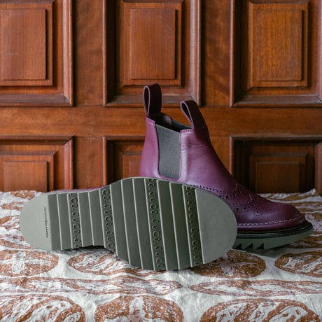 ＜2024S/S/A/W collection＞ 5-54_B:門番のおめかしブーツ(Bordeaux × Khaki)