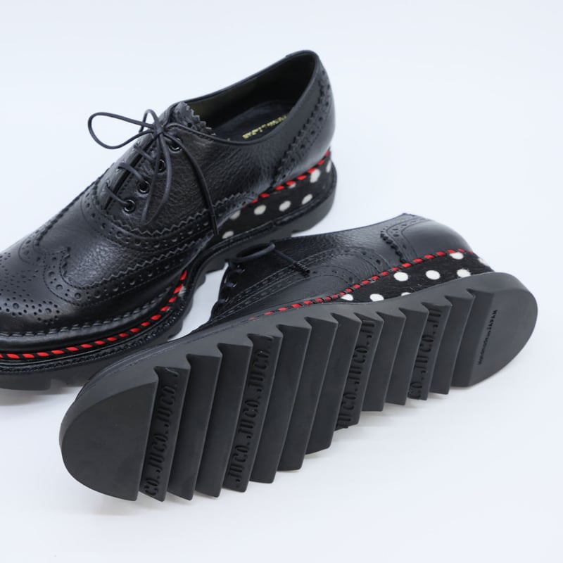 S-3_A:水玉おでかけシューズ_Black×Red | JUCO