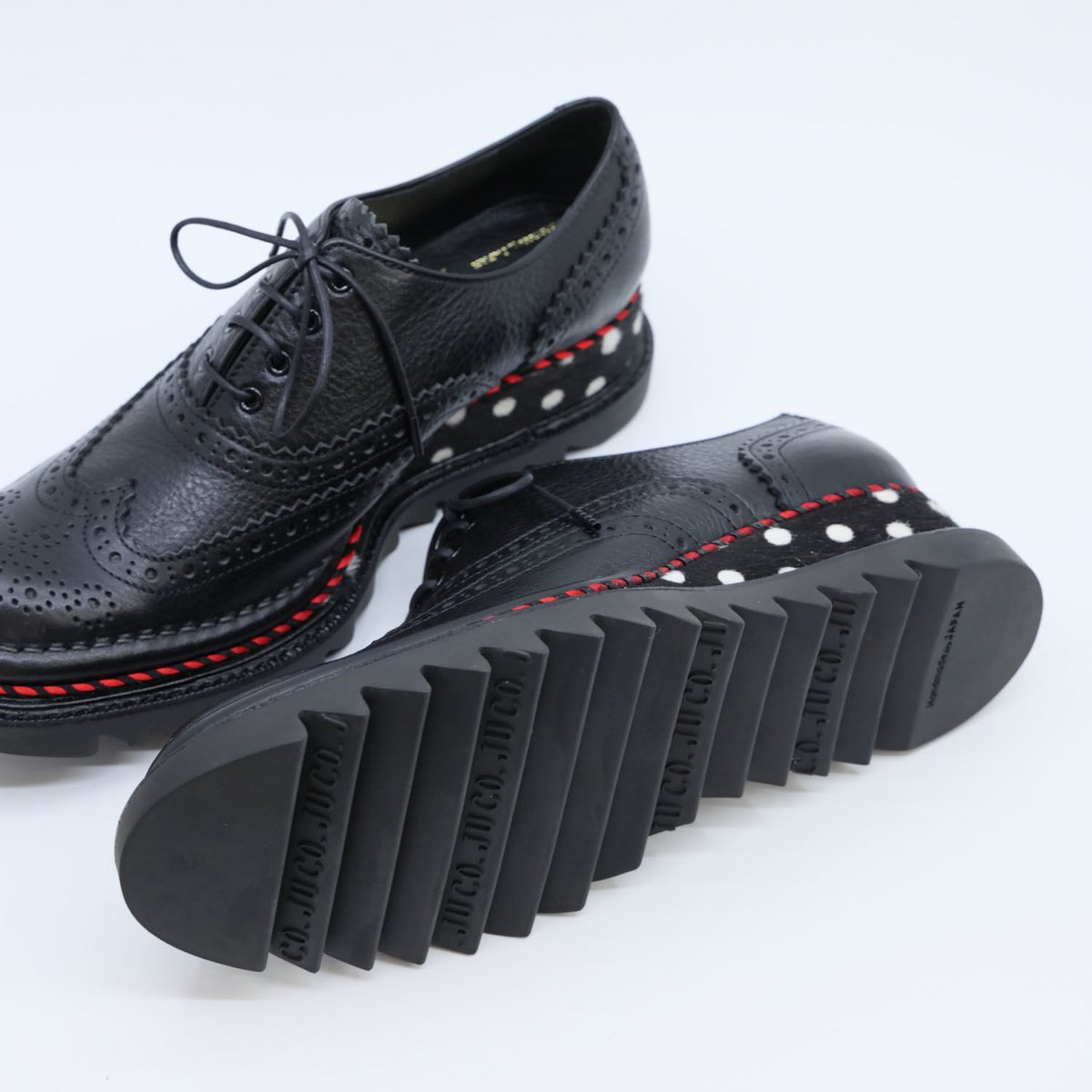 S-3_A:水玉おでかけシューズ_Black×Red | JUCO