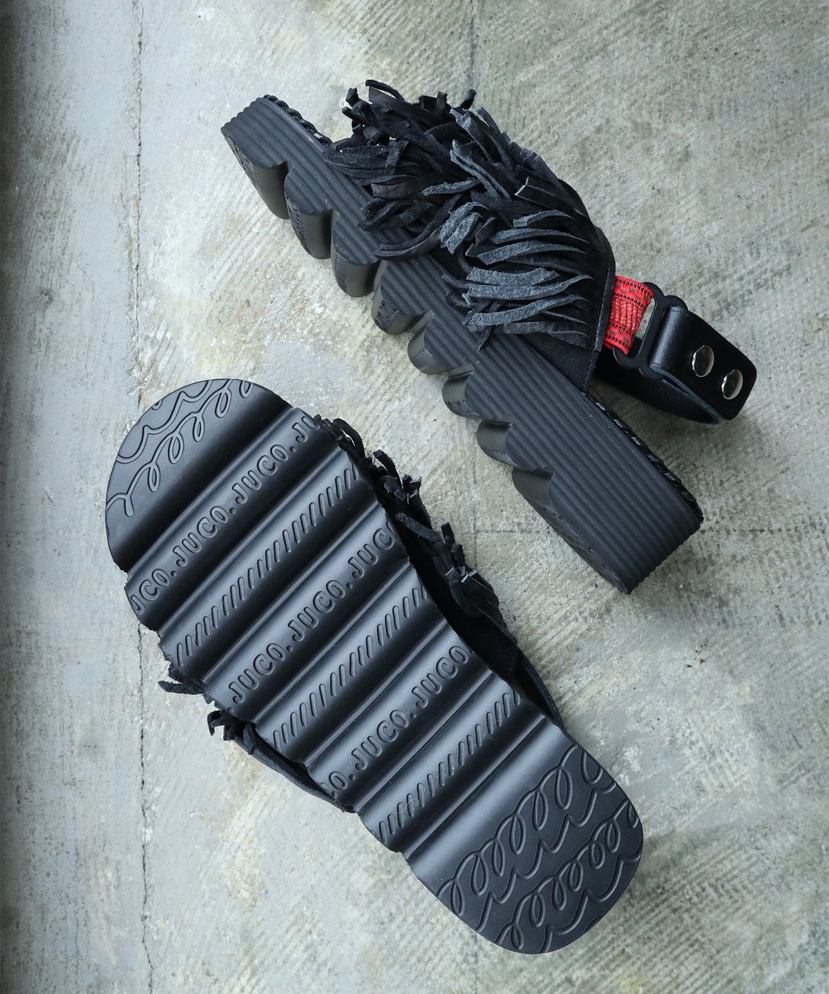 S-5_A:くせっ毛サンダル_Black(JUCO. ORIGINAL ROOL SOLE v