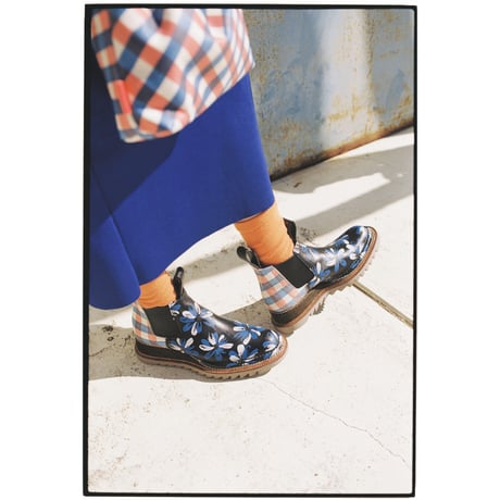 【美品・未使用】JUCO. シューズ＊グリッター×花柄×チェック＊箱あり アウトレット スリッポン 靴 シューズ スニーカー フラワー 花柄