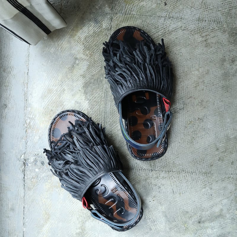 S-5_A:くせっ毛サンダル_Black(JUCO. ORIGINAL ROOL SOLE v S-5_A:くせっ毛サンダル_Black(JUCO. ORIGINAL ROOL SOLE v