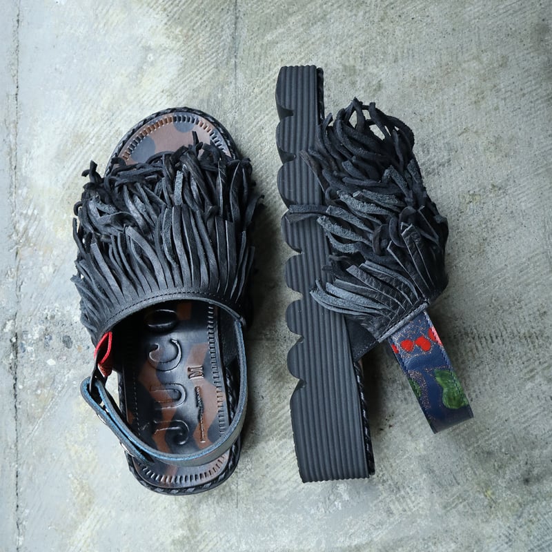 S-5_A:くせっ毛サンダル_Black(JUCO. ORIGINAL ROOL SOLE v S-5_A:くせっ毛サンダル_Black(JUCO. ORIGINAL ROOL SOLE v